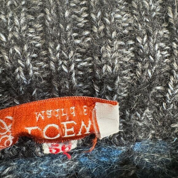 Loewe Wool Alpaca Anagram Dark Blue White Cowl Neck Sweater 56 Men’s Extra Large - Picture 11 of 11